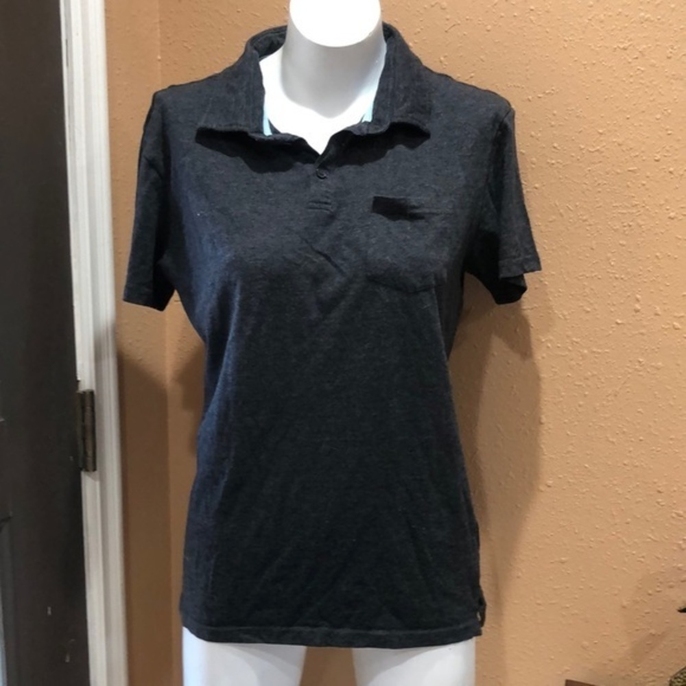 Blue crown gray polo T-shirt